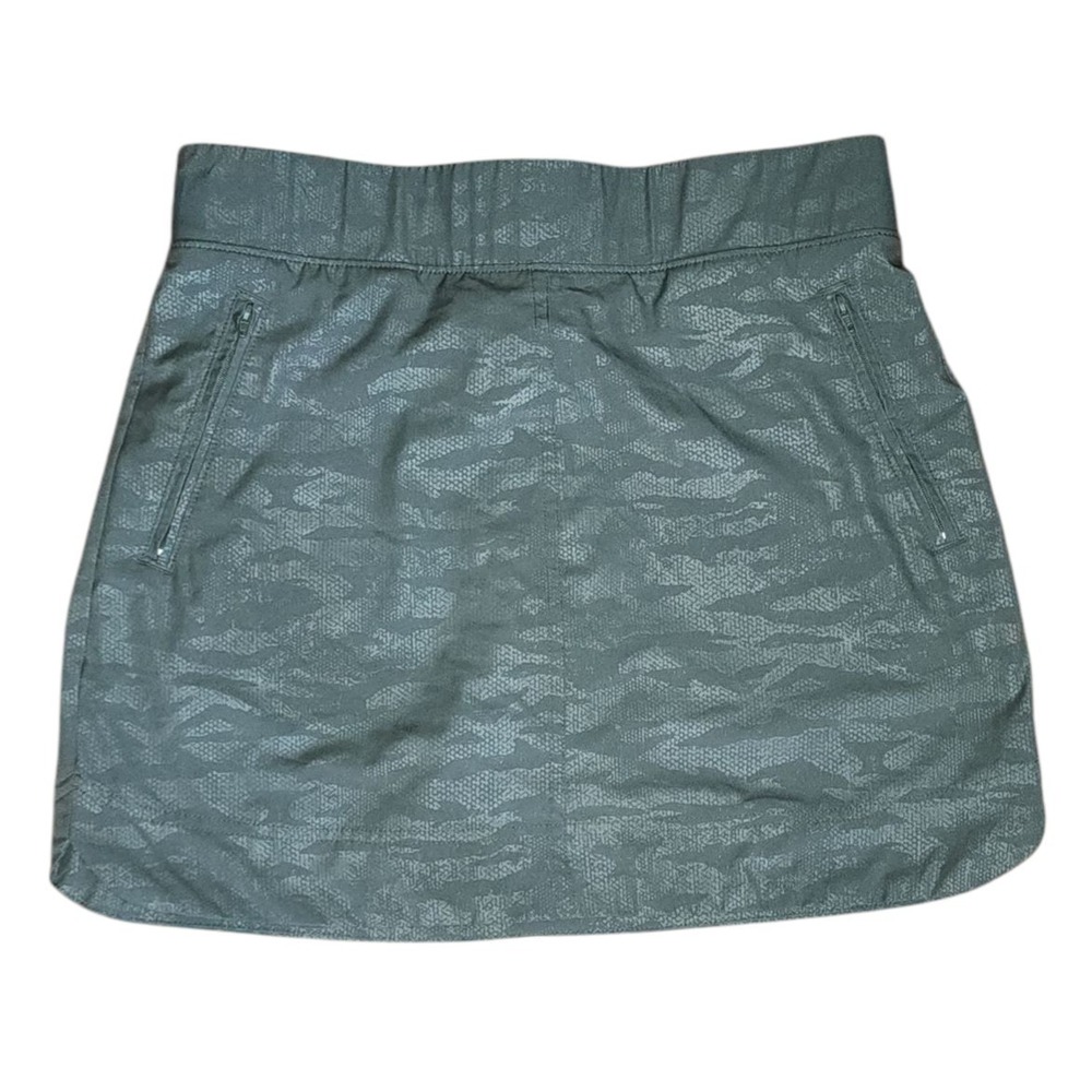 Orvis Skort Womens Small Green Zipper Pocket Embossed Pull On Travel Athleisure